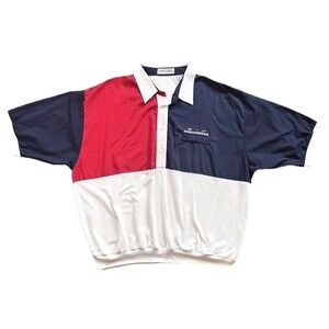 Vintage 80’s Alan Sport Red White Blue Fitted Sailing Polo Shirt